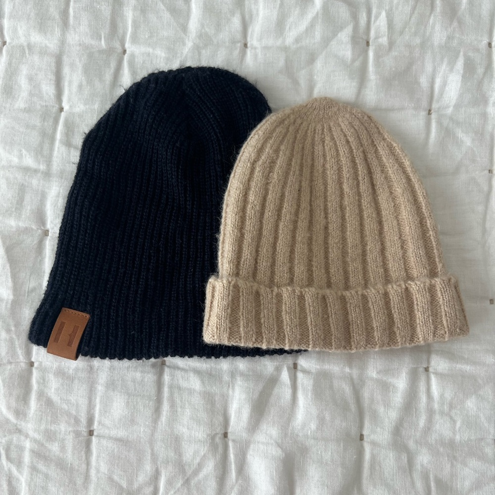 Rylee + Cru Black and Tan Kids Beanie Duo